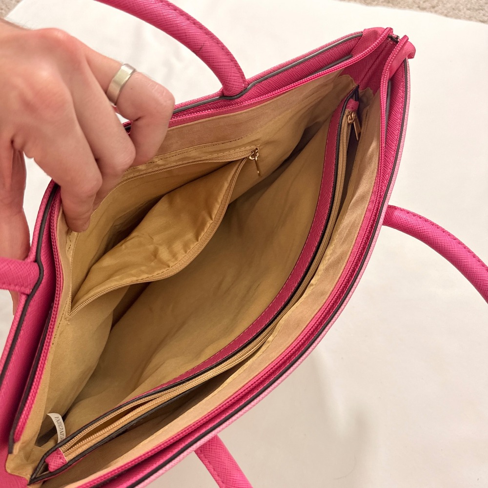 Kate Spade Tote Bag Womens Large Pink Colorblock Saffiano Leather Shoulder Bag - Picture 9 of 9